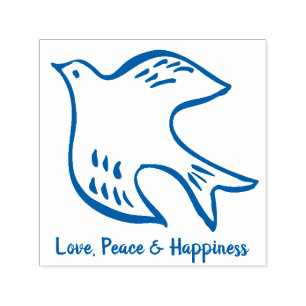 Love Peace and Happiness Kerstduif Zelfinktende Stempel