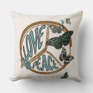 Love Peace Butterflies Summer Hippie Kussen