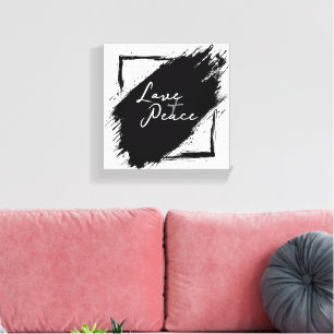 Love & Peace Canvas wandkunst Afdruk