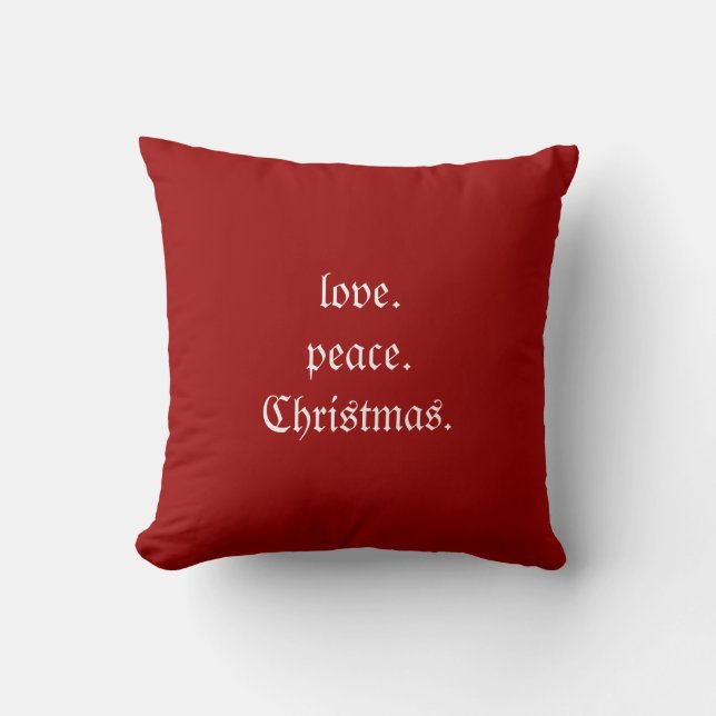 Love Peace Christmas Sierkussen (Voorkant)