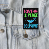 Love Peace Dolfijnen Schattige Zee Dieren Dolfijn  Button (Insitu)