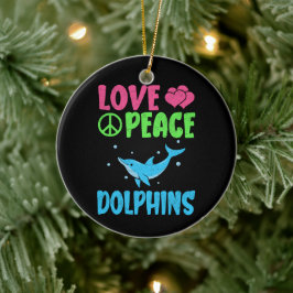Love Peace Dolfijnen Schattige Zee Dieren Dolfijn  Keramisch Ornament
