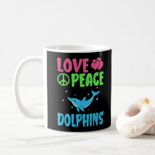 Love Peace Dolfijnen Schattige Zee Dieren Dolfijn Koffiemok
