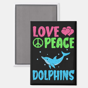 Love Peace Dolfijnen Schattige Zee Dieren Dolfijn Magneet