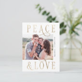 Love Peace Editable Color Photo Holiday Carte post (Debout devant)