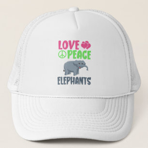 Love Peace Elephants Schattigee dierentuin Dieren Trucker Pet