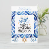 Love, Peace et Miracles Hanoukka Cartes (Debout devant)