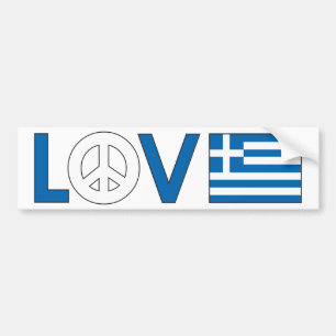 Love Peace Greece Bumpersticker