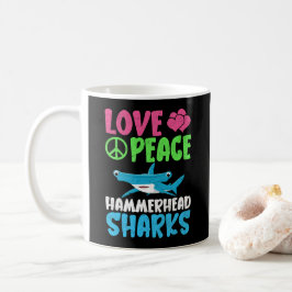 Love Peace Hammerhead Sharks Schattige Zee Animals Koffiemok