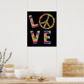 LOVE Peace HIPPIE Costume Stropdas Die 60s 70s Flo Poster (Keuken)