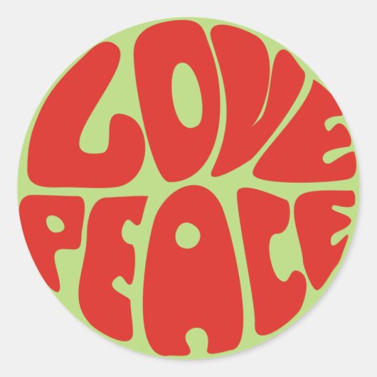 love peace Hippie Spruch Ronde Sticker (Voorkant)