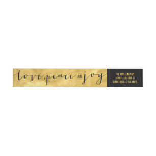 Love Peace Joy Gold Foil Étiquette de adresse