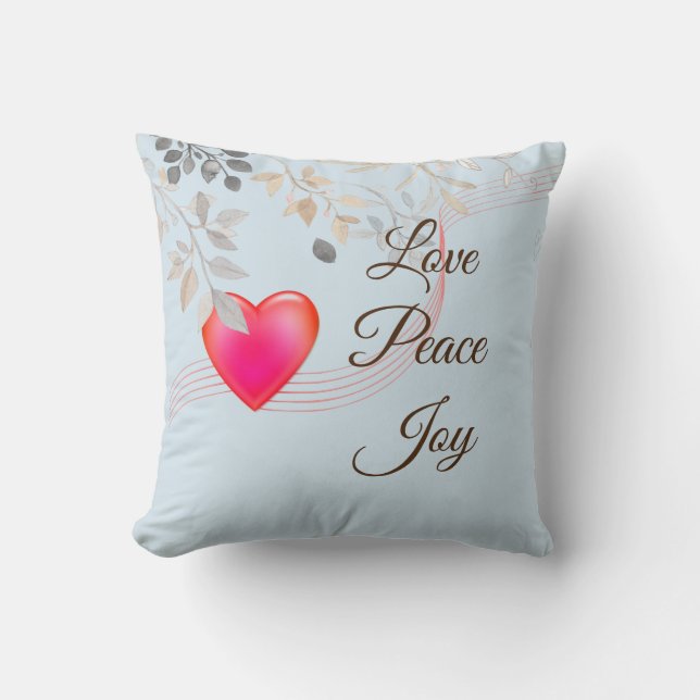 Love Peace Joy II Kussen (Voorkant)