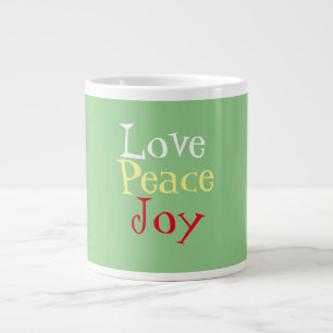 Love Peace Joy Kerstmis Extra Grote Beker