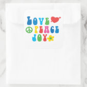 Love Peace Joy Stickers Carré, Glossy (Sac)