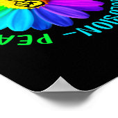 Love Peace Kindness Inclusion Peace Sign Daisy Poster (Hoek)