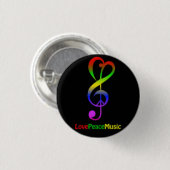 Love Peace Music Round Button (Voorkant /achterkant)