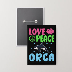 Love Peace Orca Schattige Zee Animals Orka Lover Button