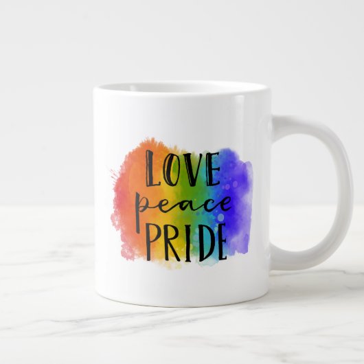 Love Peace Pride Extra Grote Beker (Rechts)