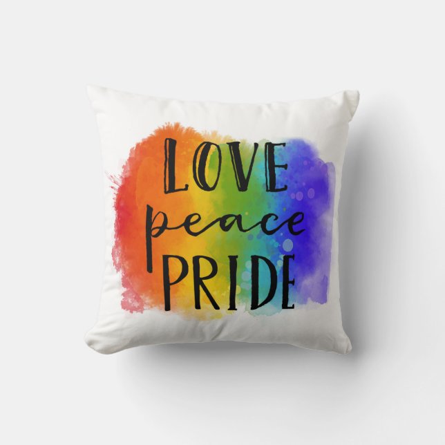 Love Peace Pride Kussen (Voorkant)