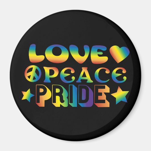 Love Peace Pride Magneet (Voorkant)