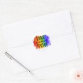 Love Peace Pride Ronde Sticker (Envelop)