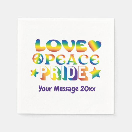 Love Peace Pride Servet (Voorkant)