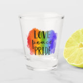 Love Peace Pride Shot Glas (Voorkant)