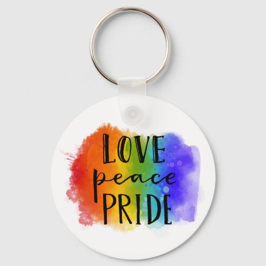 Love Peace Pride Sleutelhanger (Voorkant)