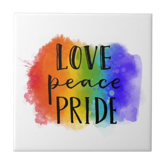 Love Peace Pride Tegeltje (Voorkant)