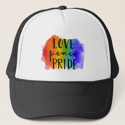 Love Peace Pride Trucker Pet (Voorkant)