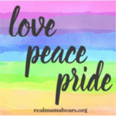 Love Peace Pride Vinyl Sticker (Voorkant)