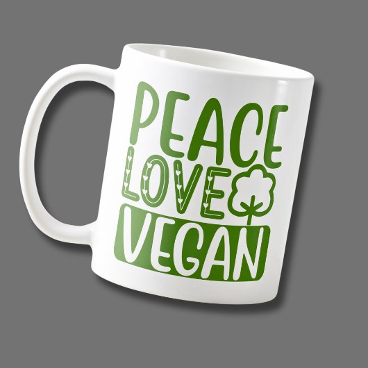 Love Peace Vegan Koffiemok