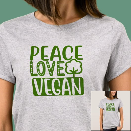 Love Peace Vegan - op Lichte Kleur T-shirt