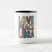 Love Peace Weegschaal 15 oz Combo Mok (Midden)