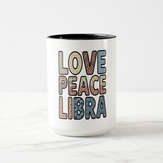 Love Peace Weegschaal 15 oz Combo Mok (Midden)