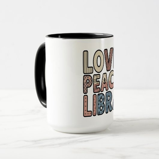 Love Peace Weegschaal 15 oz Combo Mok (Voorkant links)