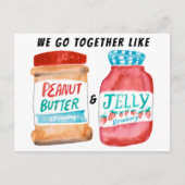 LOVE Peanut Butter en Jelly Waterverf FRIENDS Briefkaart (Voorkant)