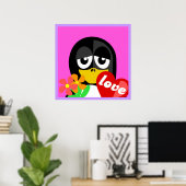 LOVE PENGUIN POSTER (Thuiskantoor)
