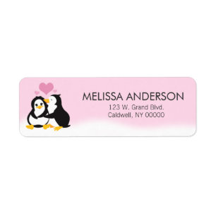 Love Penguins Retourner les étiquettes d'adresse