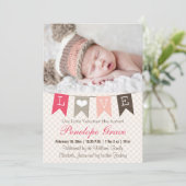 Love Pennant Valentine Faire-part de naissance (Debout devant)