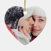 Love Personalized Couples Burgundy Photo Ornament (Achterkant)