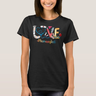 Love Pharmacy Cute Medical Tools Stethoscoop T-shirt