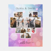 Love Photo Collage Fleece Deken (Voorkant)