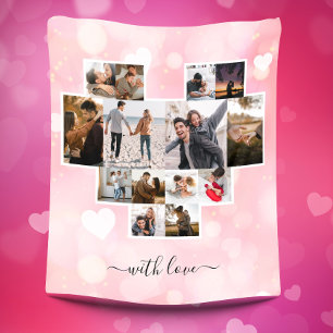 Love Photo Collage Fleece Deken
