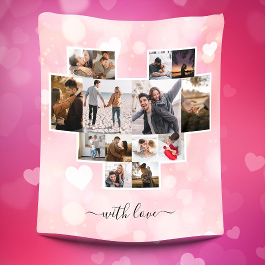 Love Photo Collage Fleece Deken
