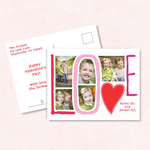 LOVE Photo Collage Valentine Carte postale