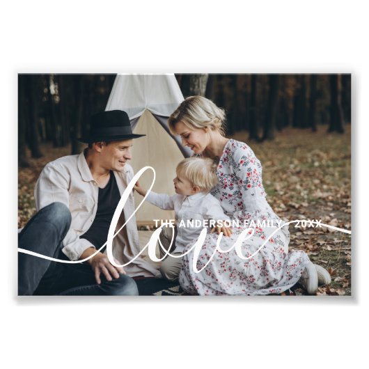 'Love' Photo de famille personnalisée avec nom per (Devant)