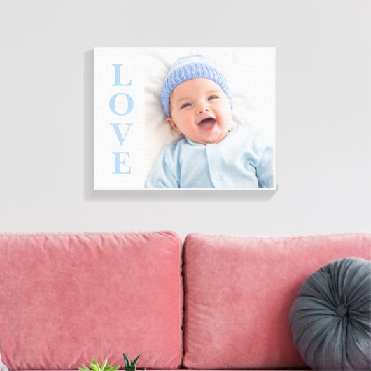 Love Photo Keepomwille Blue Typography Canvas (Insitu (Woonkamer))