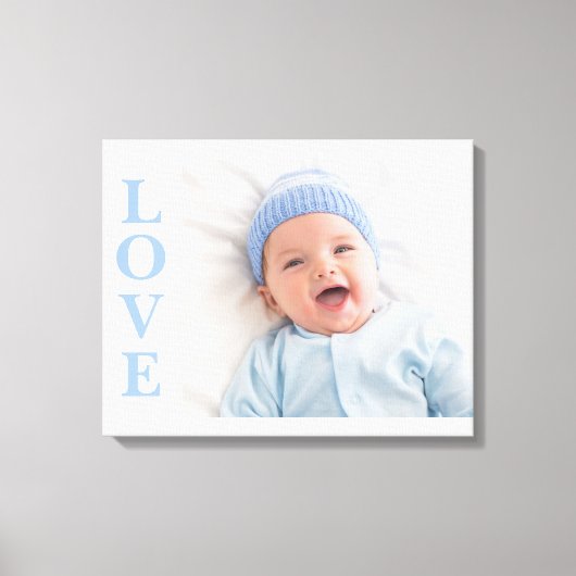 Love Photo Keepomwille Blue Typography Canvas Afdruk (Voorkant)